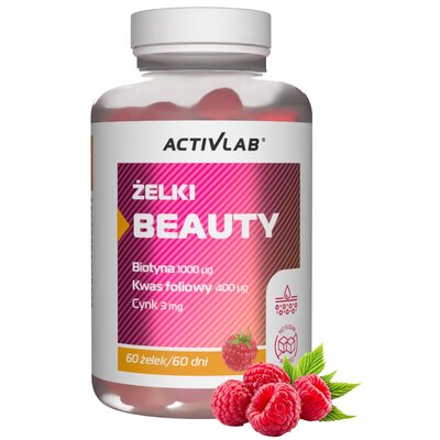 Kompleks witamin i minerałów ACTIVLAB Beauty Malinowy (60 żelek)