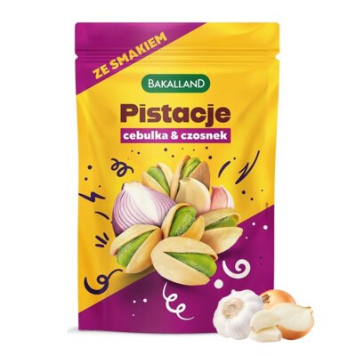 Pistacje prażone BAKALLAND Cebulka & Czosnek (70 g)