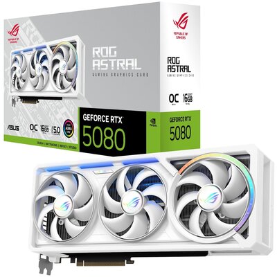 Karta graficzna ASUS GeForce RTX 5080 ROG Astral White OC Edition 16GB DLSS 4