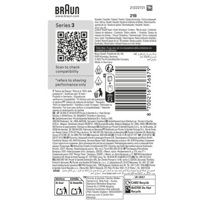 Фото - Електробритва Braun Folia i blok ostrzy do golarki Series 3 Malhrremkp 21B 1 szt.