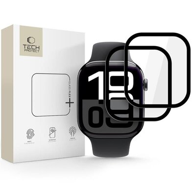 Szkło hybrydowe TECH-PROTECT Glass Flex+ do Apple Watch 10 (46 mm) Czarny (2 szt.)