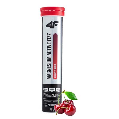 Kompleks witamin i minerałów 4F Magnesium Active Fizz Wiśniowy (20 tabletek)
