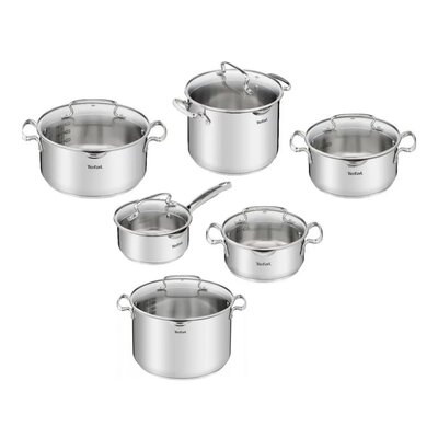Zestaw garnków TEFAL Duetto+ G719SA74 (10 elementów) Stal nierdzewna 18/10 Indukcja Możliwość mycia w zmywarce + Garnek Tefal Duetto+G7196455 28 cm Stal nierdzewna 18/10 Indukcja Możliwość mycia w zmywarce 10 l