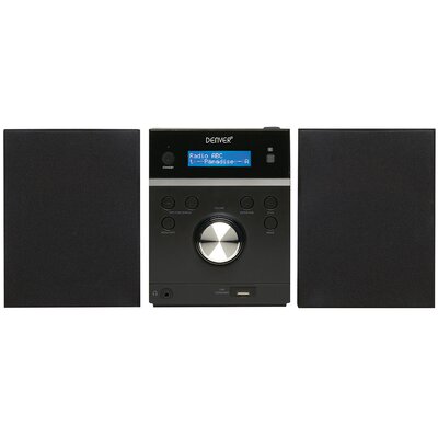 Wieża DENVER MDA-240 Czarny, Odtw.CD, Bluetooth, Tuner FM z pamięcią stacji, Wyjście słuchawkowe