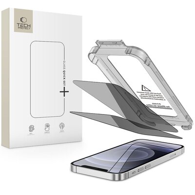 Szkło prywatyzujące TECH-PROTECT Quick Set Spy+ do Apple iPhone 12/12 Pro (2 szt.)