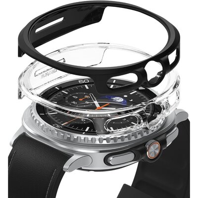 Etui RINGKE Slim do Samsung Galaxy Watch 8 Classic (46 mm) Przezroczysty/Czarny (2 szt.)