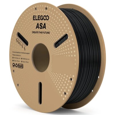 Filament ELEGOO ASA Średnica 1.75 mm, 1 kg Czarny