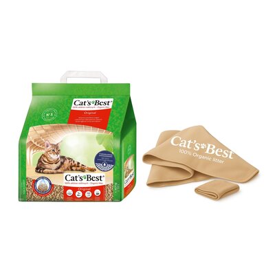 Żwirek dla kota CATS BEST Original 10 L + Kocyk CAT'S BEST RET000017 Beżowy