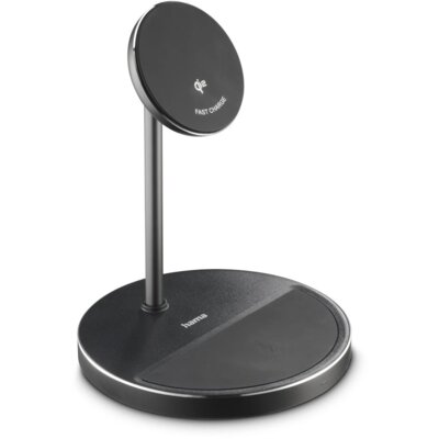 Ładowarka indukcyjna HAMA Qi2 Stand 2w1 15W Czarny