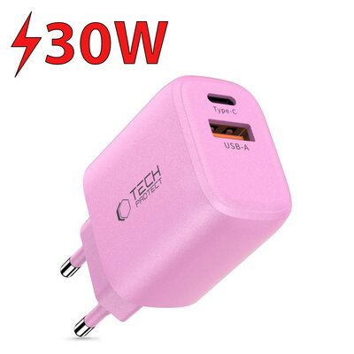 Ładowarka sieciowa TECH-PROTECT NCA30 PD 30W/QC3.0 Różowy