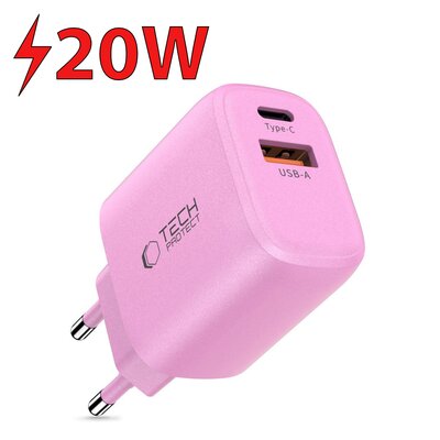 Ładowarka sieciowa TECH-PROTECT NCA20 PD 20W/QC3.0 Różowy