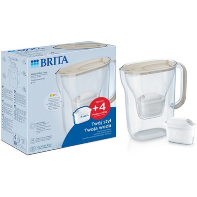 Dzbanek filtrujący BRITA Style Essential Piaskowy + 4 x Wkład Maxtra Pro Pure Performance