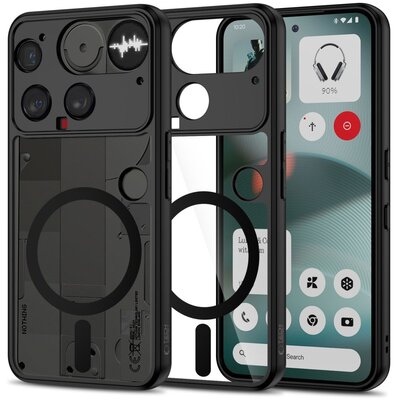 Etui TECH-PROTECT MagMat MagSafe do Nothing Phone 3 Przezroczysty-czarny