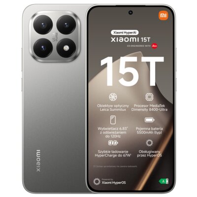 Smartfon XIAOMI 15T 5G 12/512GB 6.83" 120Hz Szary