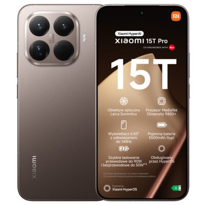 Smartfon XIAOMI 15T Pro 5G 12/512GB 6.83" 144Hz Złoty
