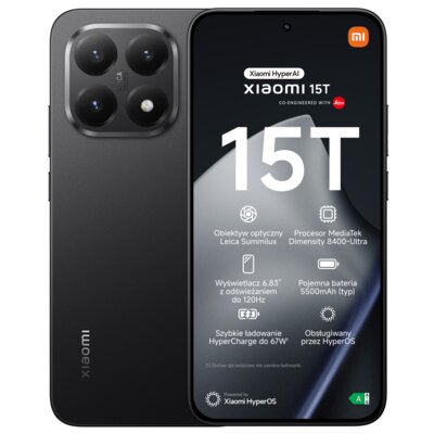 Smartfon XIAOMI 15T 5G 12/512GB 6.83" 120Hz Czarny