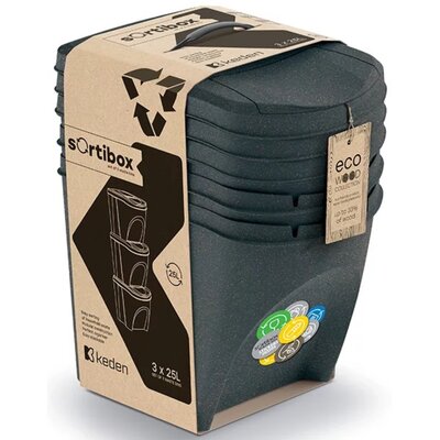 Kosz na śmieci KEDEN SORTIBOX IKWB25S3W 3 x 25L Antracytowy