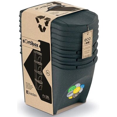 Kosz na śmieci KEDEN SORTIBOX IKWB25S4W 4 x 25L Antracytowy