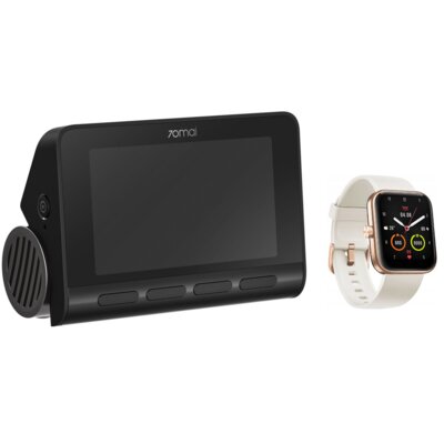 Wideorejestrator 70MAI A800S 4K + Maimo Watch WT2105 Różowo-złoty