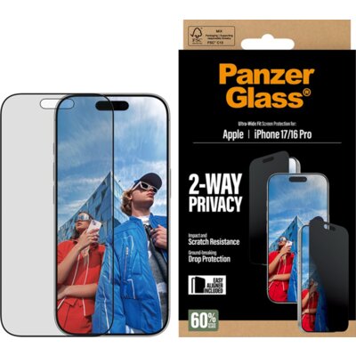 Szkło prywatyzujące PANZERGLASS Ultra-Wide Fit do Apple iPhone 17 / 16 Pro