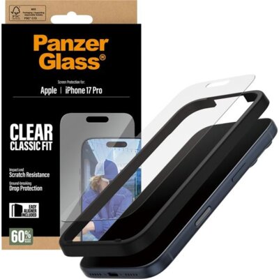 Szkło hartowane PANZERGLASS Classic Fit Easyaligner do Apple iPhone 17 Pro