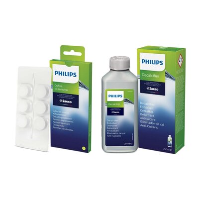 Tabletki czyszczące do ekspresu PHILIPS CA6704/10 (6 sztuk) + Odkamieniacz do ekspresu PHILIPS CA6700/10 250 ml