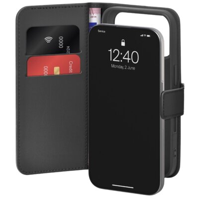 Etui PURO Wallet Stand do Apple iPhone 17 Pro Czarny