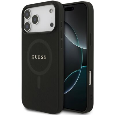 Etui GUESS Saffiano Classic Logo MagSafe do Apple iPhone 17 Pro Max Czarny