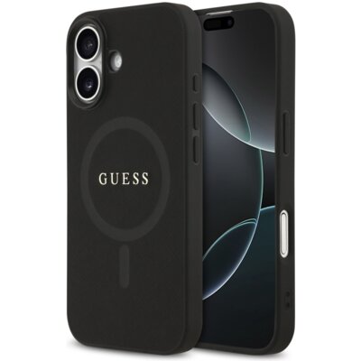 Etui GUESS Saffiano Classic Logo MagSafe do Apple iPhone 17 Czarny