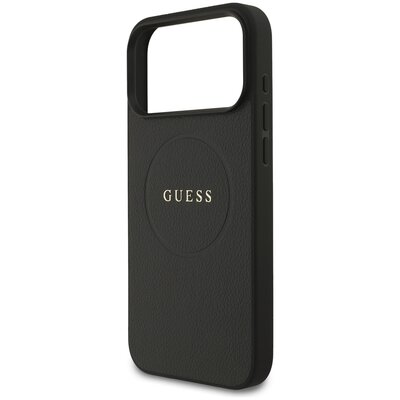 Etui GUESS Grained Ring MagSafe do Apple iPhone 17 Pro Max Czarny