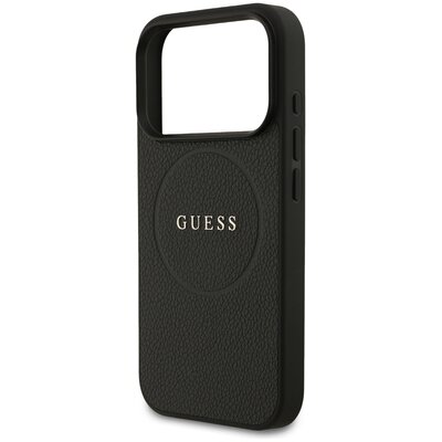 Etui GUESS Grained Ring MagSafe do Apple iPhone 17 Pro Czarny