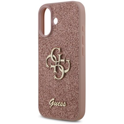Etui GUESS Fixed Glitter Big 4G do Apple iPhone 17 Różowy