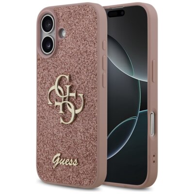 Etui GUESS Fixed Glitter Big 4G do Apple iPhone 17 Różowy