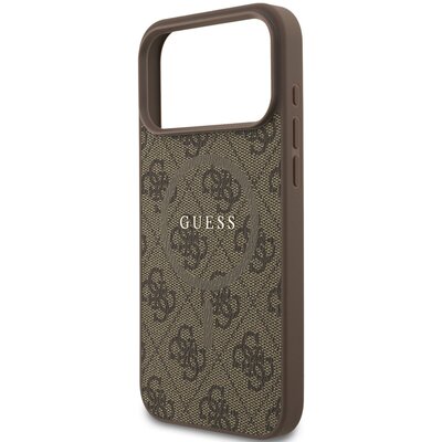 Etui GUESS 4G Ring Classic Logo MagSafe do Apple iPhone 17 Pro Max Brązowy
