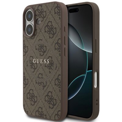 Etui GUESS 4G Ring Classic Logo MagSafe do Apple iPhone 17 Brązowy