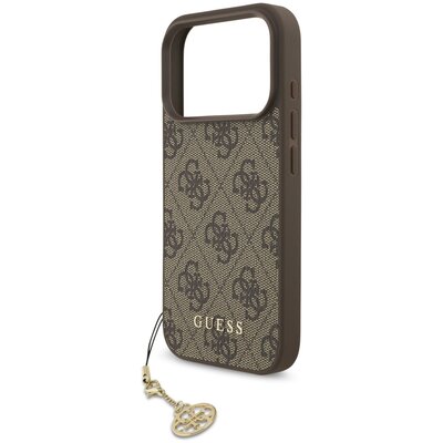 Etui GUESS 4G Charms Collection MagSafe do Apple iPhone 17 Pro Brązowy