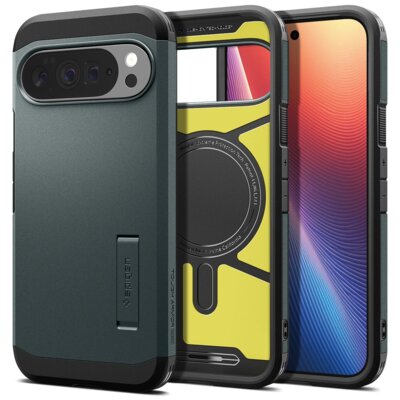 Etui SPIGEN Tough Armor Mag MagSafe do Google Pixel 10 Pro XL Ciemnozielony