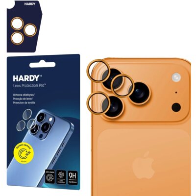 Nakładka na obiektyw 3MK Hardy Lens Protection Pro do Apple iPhone 17 Pro/17 Pro Max Pomarańczowy
