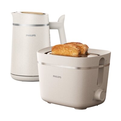 Czajnik PHILIPS Eco Conscious HD9365/10 + Toster PHILIPS Eco Conscious HD2640/10 Biały Mat