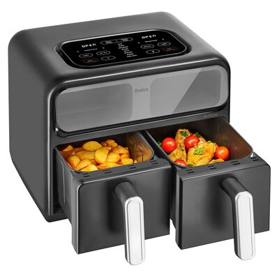 Air Fryer Frytkownica beztłuszczowa AMICA AFM 7020 8l z podwójnym koszem z okienkiem do obserwacji postępów