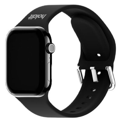 Pasek HOLDIT Silicone do Apple Watch 4/5/6/7/8/9/10/SE (40/41/42 mm) Czarny
