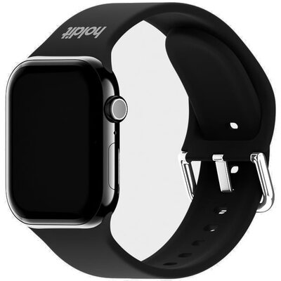 Pasek HOLDIT Silicone do Apple Watch 4/5/6/7/8/9/10/SE/Ultra (44/45/46/49 mm) Czarny