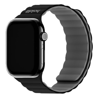 Pasek HOLDIT Silicone do Apple Watch 4/5/6/7/8/9/10/SE/Ultra (44/45/46/49 mm) Czarno-szary