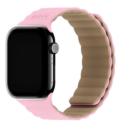 Pasek HOLDIT Silicone do Apple Watch 4/5/6/7/8/9/10/SE/Ultra (44/45/46/49mm) Różowo-beżowy