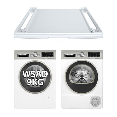 Pralka BOSCH WGG244F8PL seria 6, I-Dos kl.A 9kg 1400 obr EcoSilence Drive AntiStain + Suszarka BOSCH WQG233MSPL + Łącznik BOSCH WTZ27400