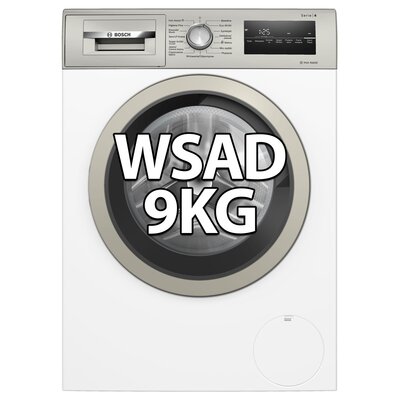 Pralka BOSCH WAN24M2SPL Serie 4 9kg 1200 obr SpeedPerfect IronAssist ActiveWaterPlus + Suszarka BOSCH WTH85VMSPL Serie 4 z pompą ciepła + Łącznik BOSCH WTZ27400