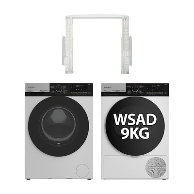 Pralka GRUNDIG GW9P69416W 9kg 1400 obr + Suszarka GRUNDIG GR7700 GT76924W z pompą ciepła + Łącznik BEKO DPY10