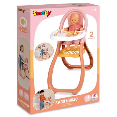 Krzesełko do karmienia SMOBY Baby Nurse 7600220388 + Akcesoria