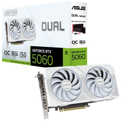Karta graficzna ASUS Dual GeForce RTX 5060 OC Edition 8GB DLSS 4 White