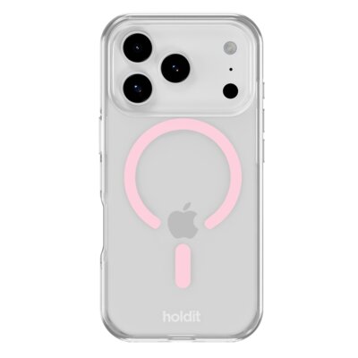 Etui HOLDIT MagSafe do Apple iPhone 17 Pro Max Transparentny (różowy)
